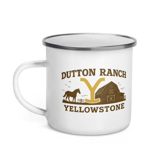 Dutton Ranch White Enamel Mug - Max & Co Tees