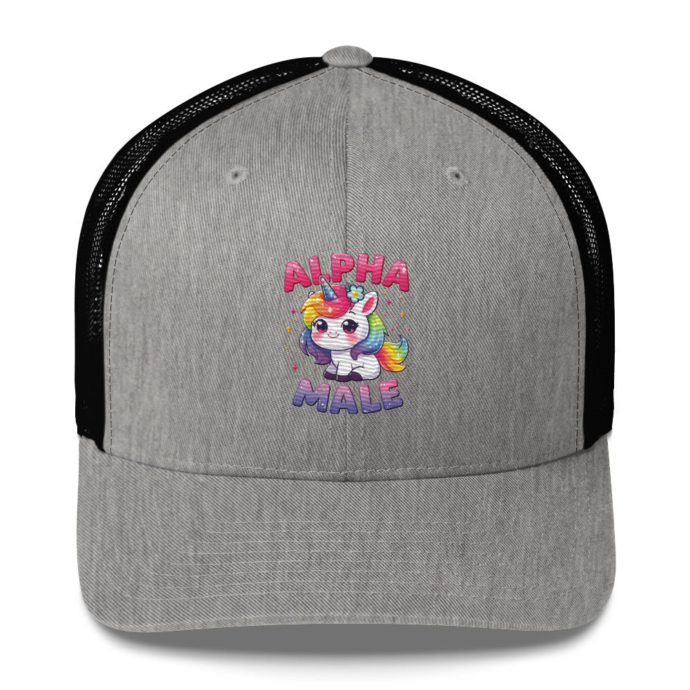 Funny X Alpha Male Embroidered Trucker Cap - Max & Co Tees