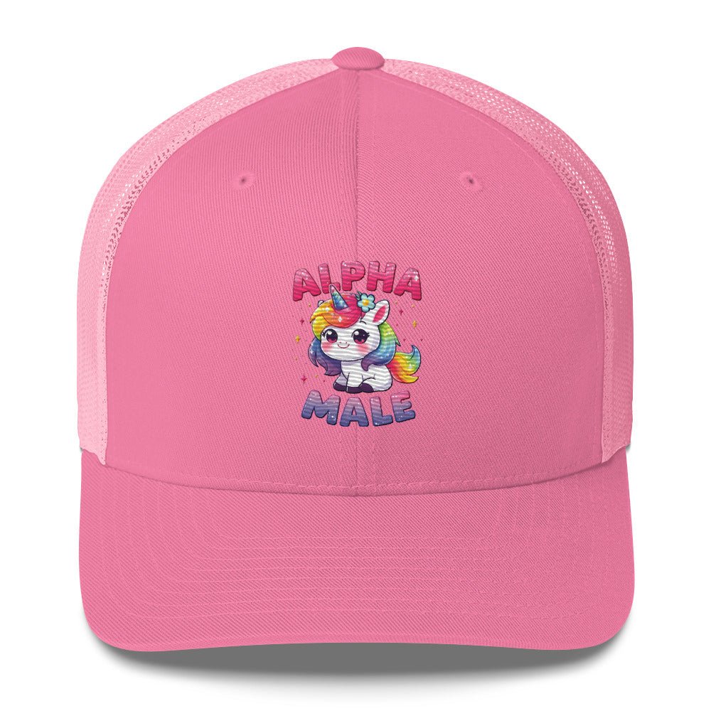 Funny X Alpha Male Embroidered Trucker Cap - Max & Co Tees