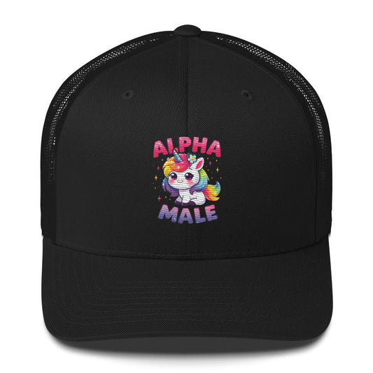 Funny X Alpha Male Embroidered Trucker Cap - Max & Co Tees
