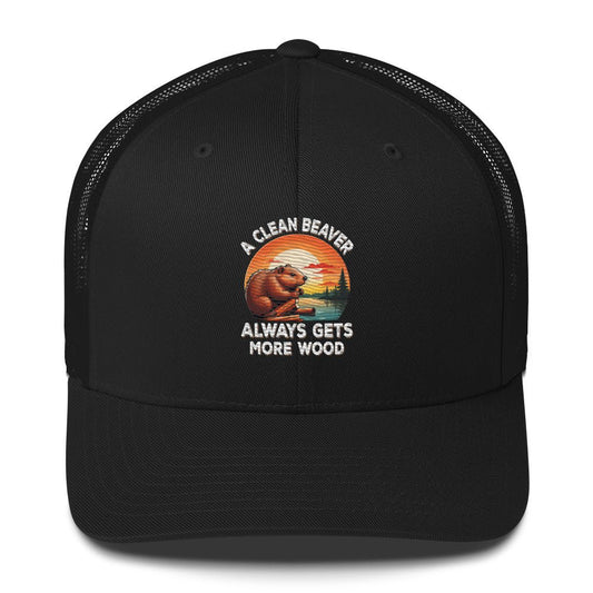 Funny X Clean Beaver Embroidered Trucker Cap - Max & Co Tees