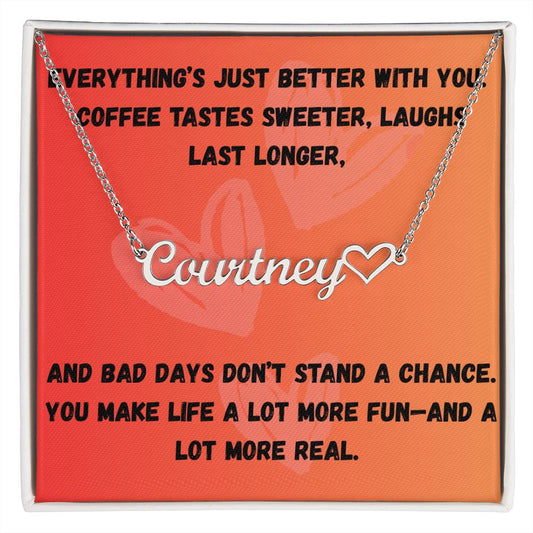 Personalized Better with You Necklace - Max & Co Tees