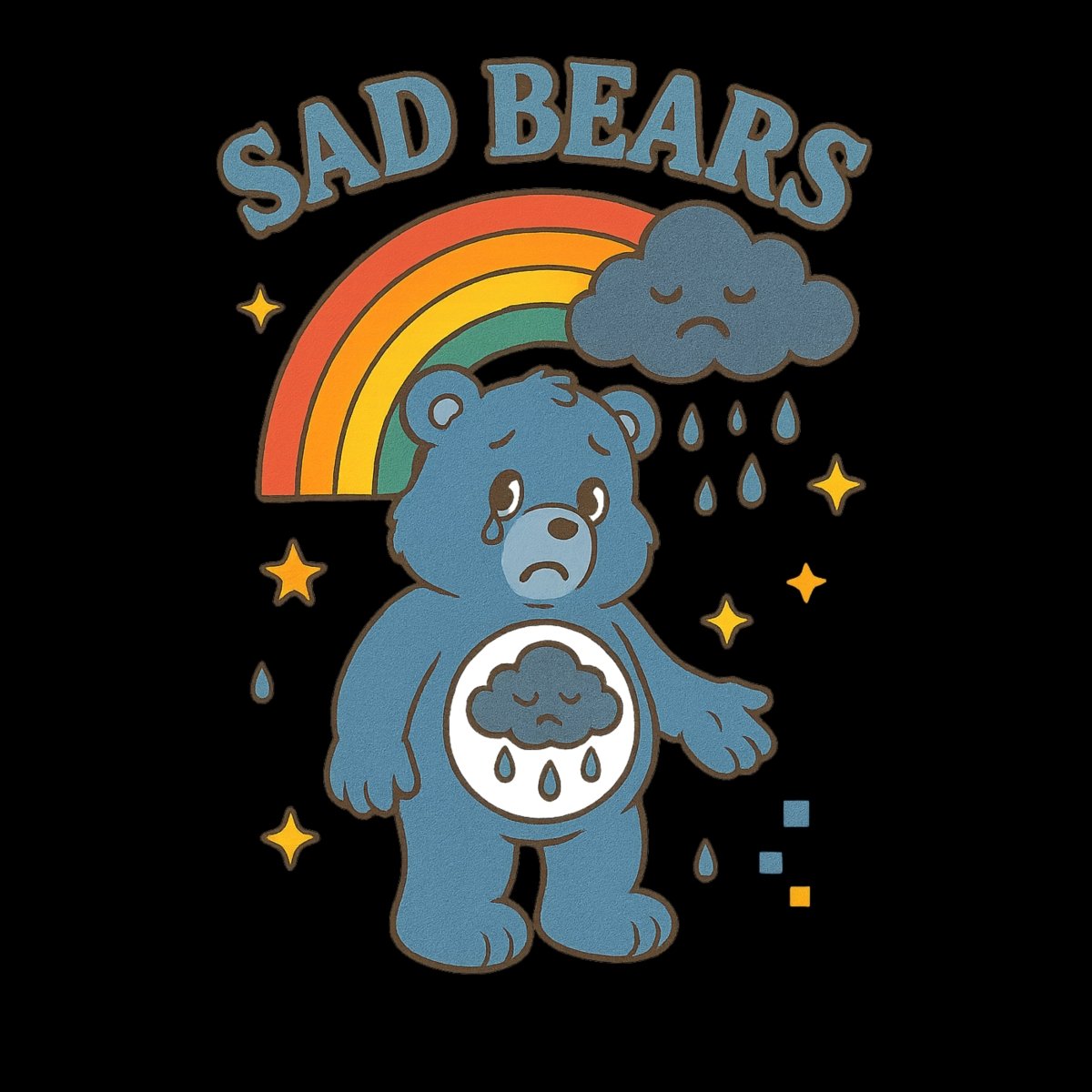 Retro Sad Bear Hoodie - Max & Co Tees