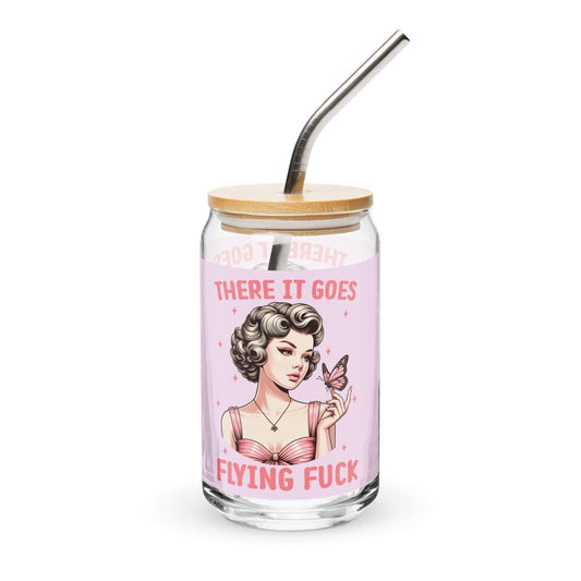 Sassy Flying Fu#$ Can - Shaped Glass - Max & Co Tees