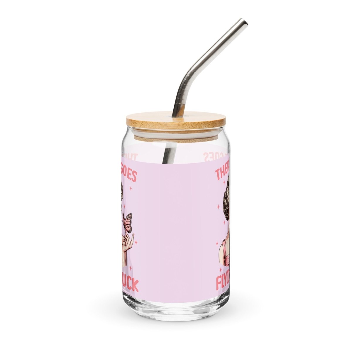 Sassy Flying Fu#$ Can - Shaped Glass - Max & Co Tees
