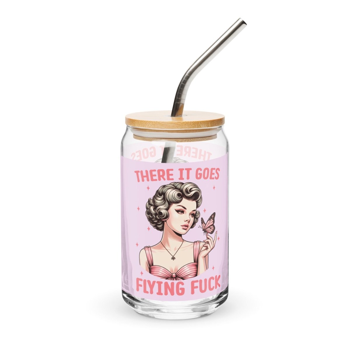 Sassy Flying Fu#$ Can - Shaped Glass - Max & Co Tees