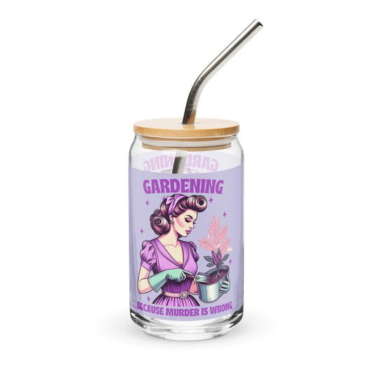 Sassy Murder is Wrong Can - Shaped Glass - Max & Co Tees