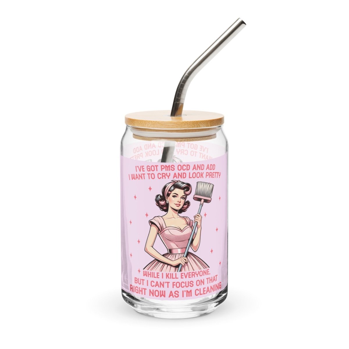 Sassy OCD, PMS, ADD Can - Shaped Glass - Max & Co Tees