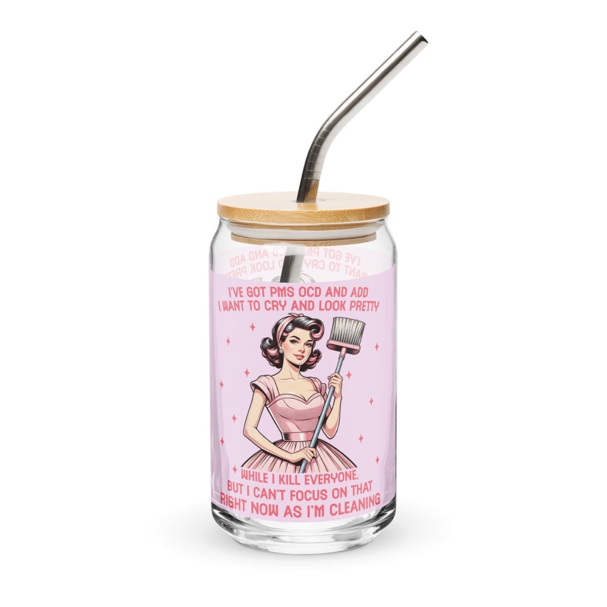 Sassy OCD, PMS, ADD Can - Shaped Glass - Max & Co Tees