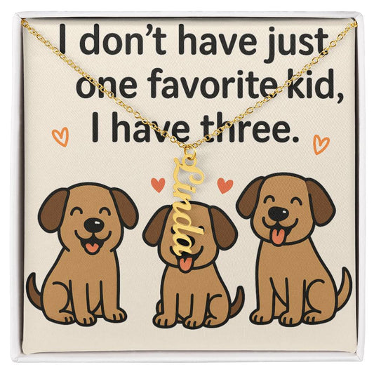 Three Favorite Fur - Kids Multi - Vertical Name Necklace - Max & Co Tees
