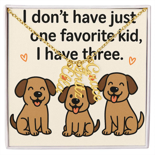 Three Favorite Fur - Kids Multi - Vertical Name Necklace - Max & Co Tees