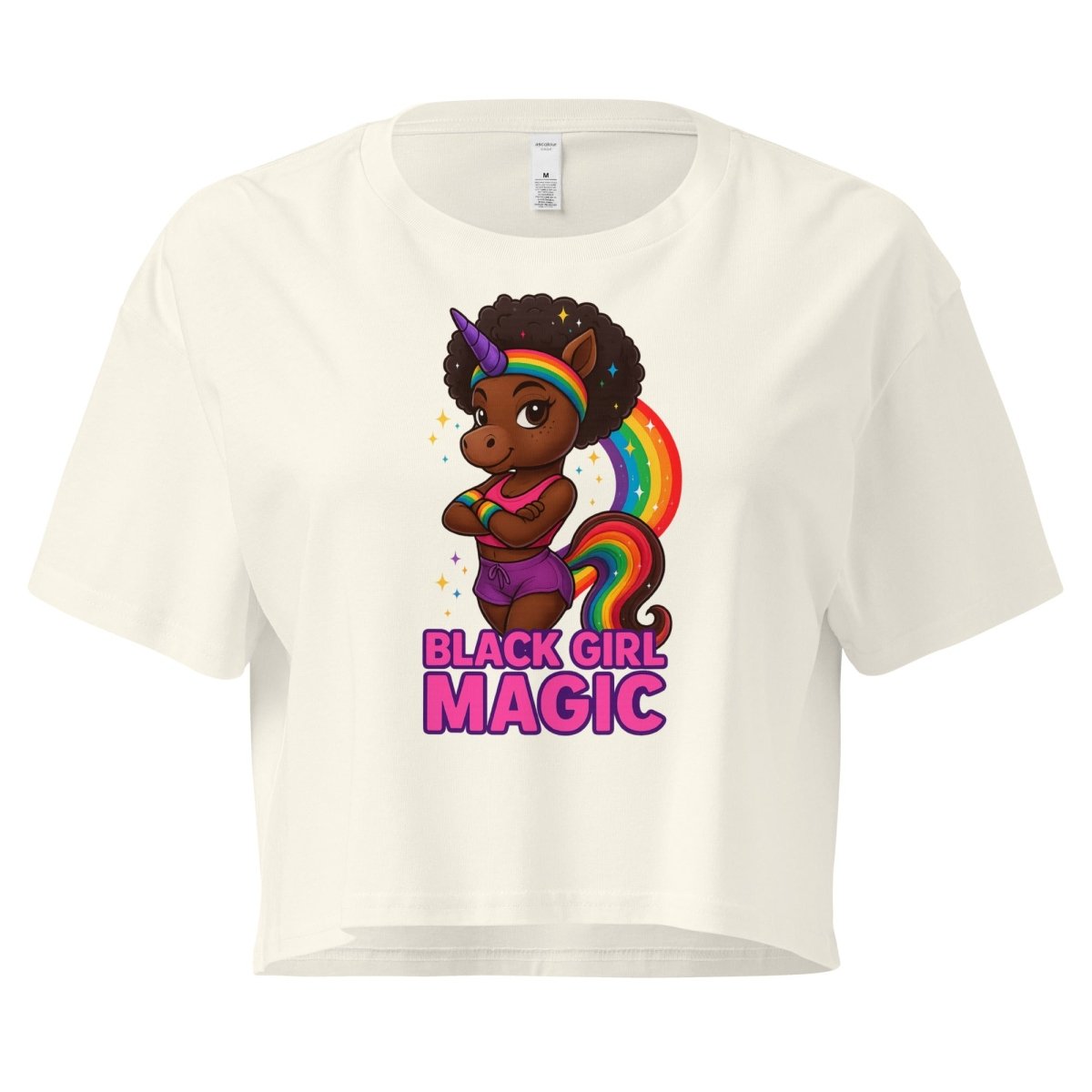 Women's Unicorn Black Girl Magic Crop - Max & Co Tees
