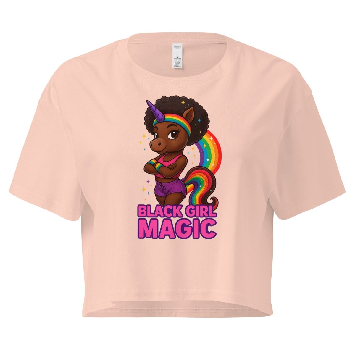 Women's Unicorn Black Girl Magic Crop - Max & Co Tees