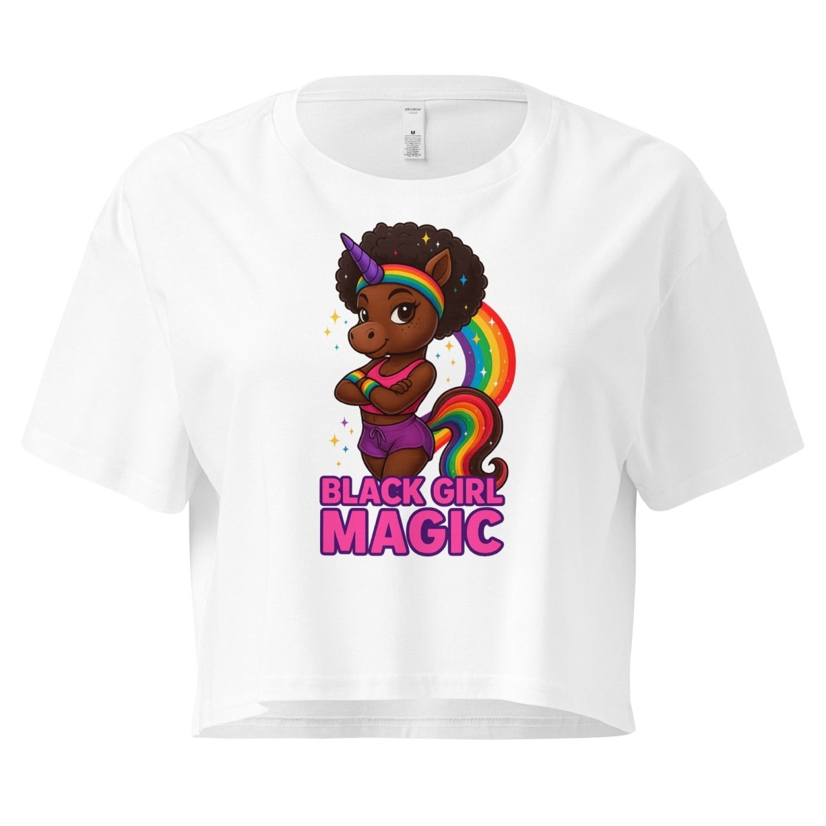 Women's Unicorn Black Girl Magic Crop - Max & Co Tees