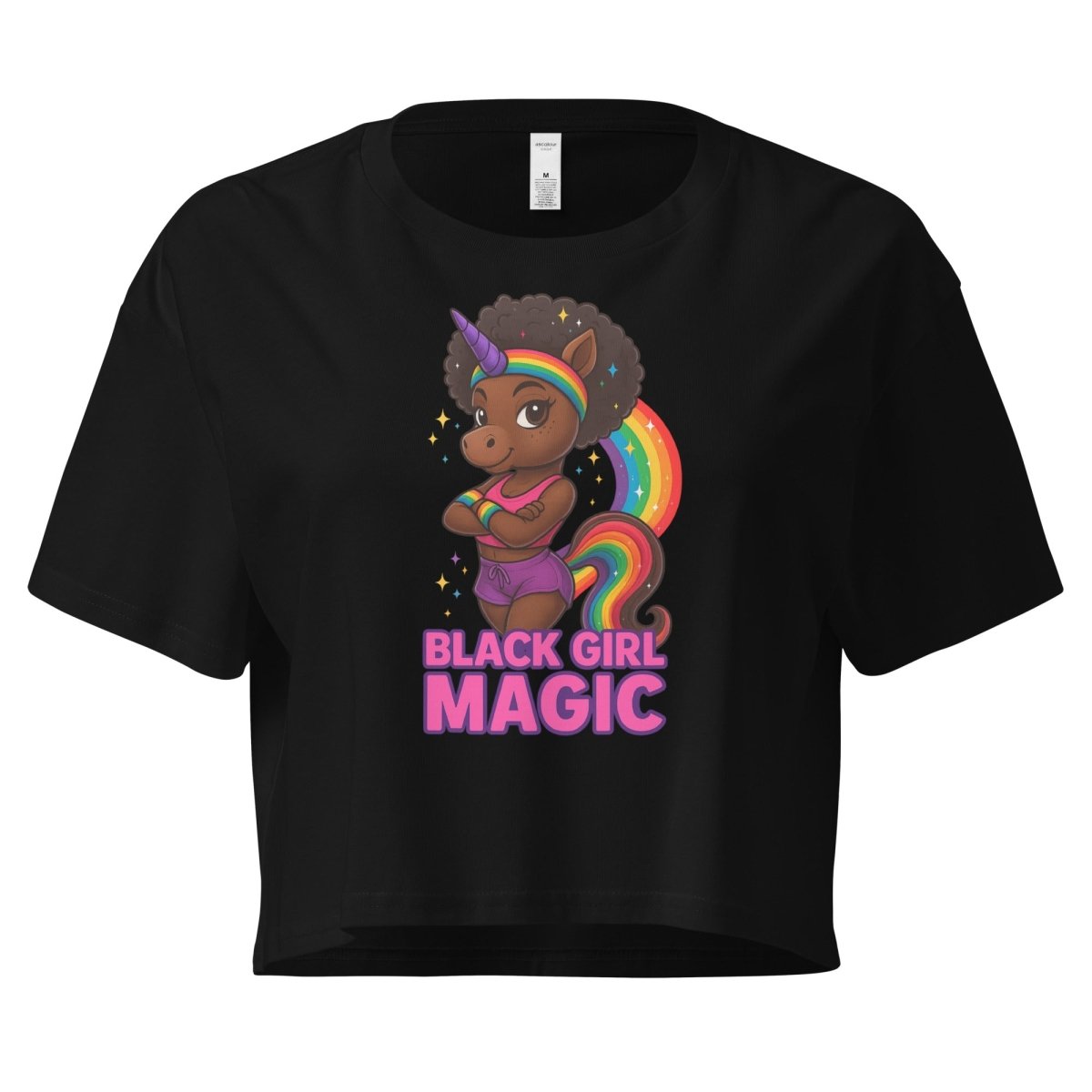Women's Unicorn Black Girl Magic Crop - Max & Co Tees