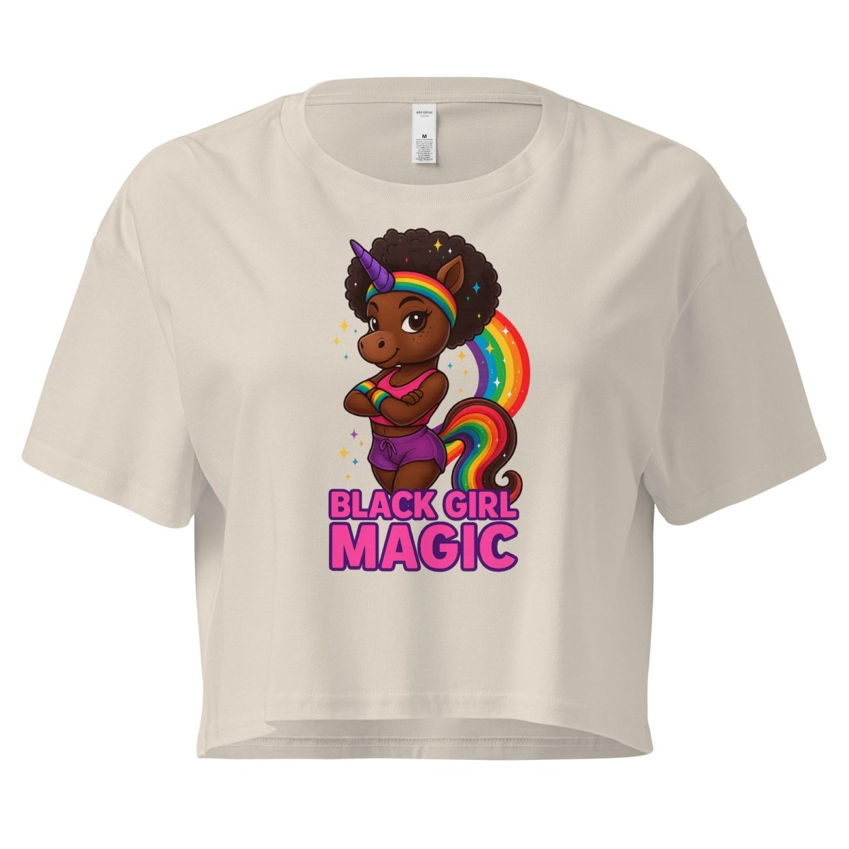 Women's Unicorn Black Girl Magic Crop - Max & Co Tees