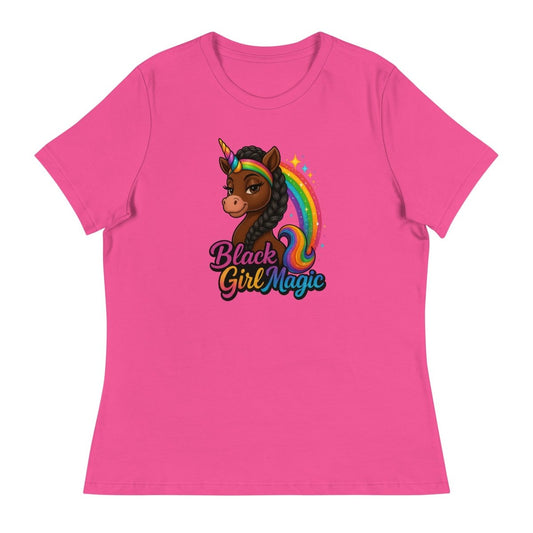 Women's Unicorn Black Girl Rainbow Tee - Max & Co Tees