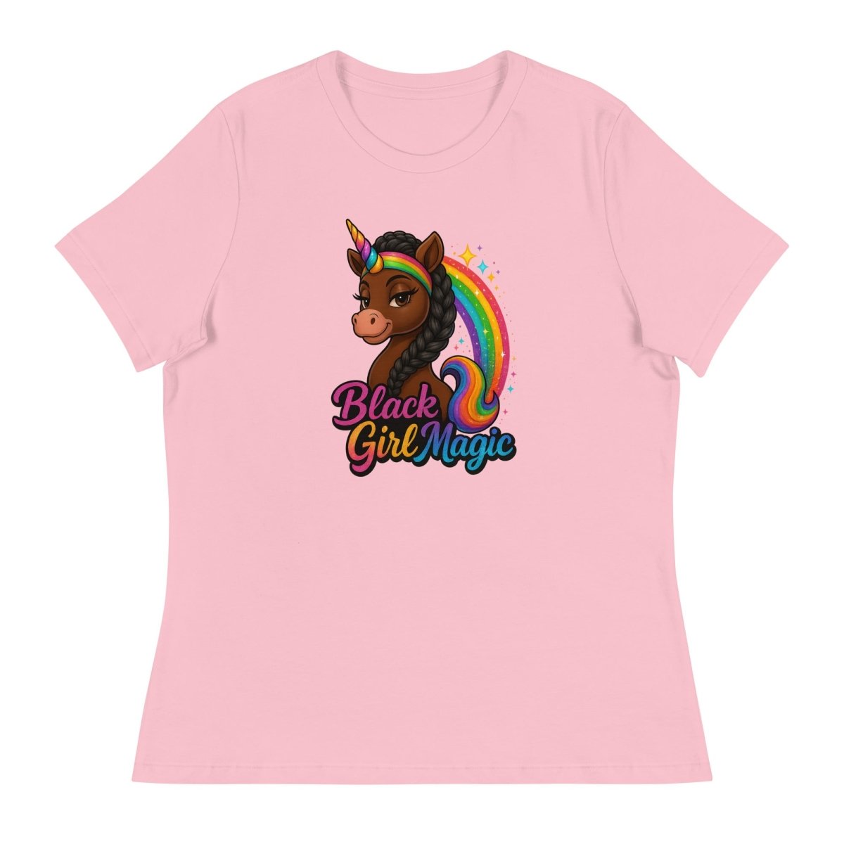 Women's Unicorn Black Girl Rainbow Tee - Max & Co Tees