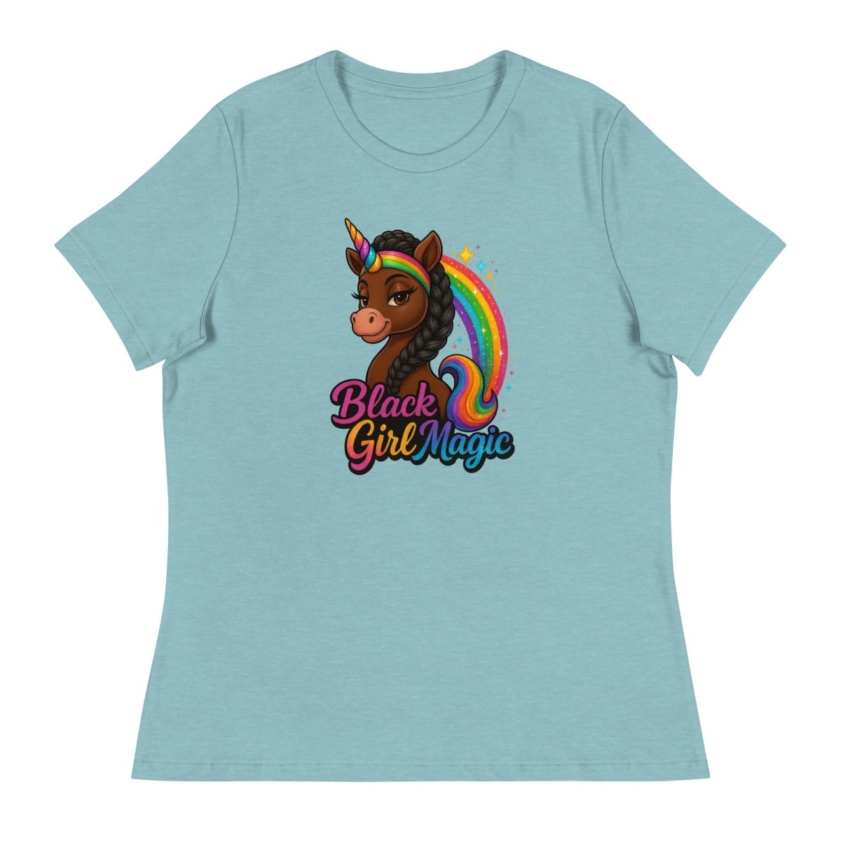 Women's Unicorn Black Girl Rainbow Tee - Max & Co Tees