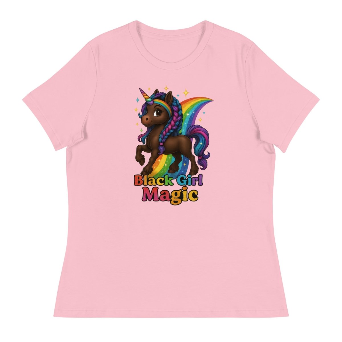 Women's Unicorn Black Girl Rainbow Tee - Max & Co Tees