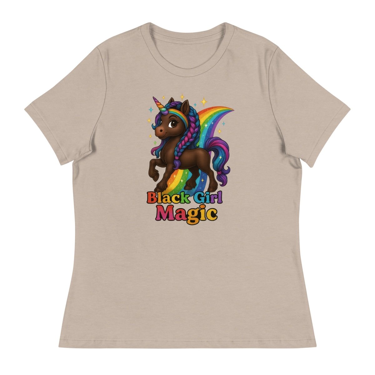 Women's Unicorn Black Girl Rainbow Tee - Max & Co Tees