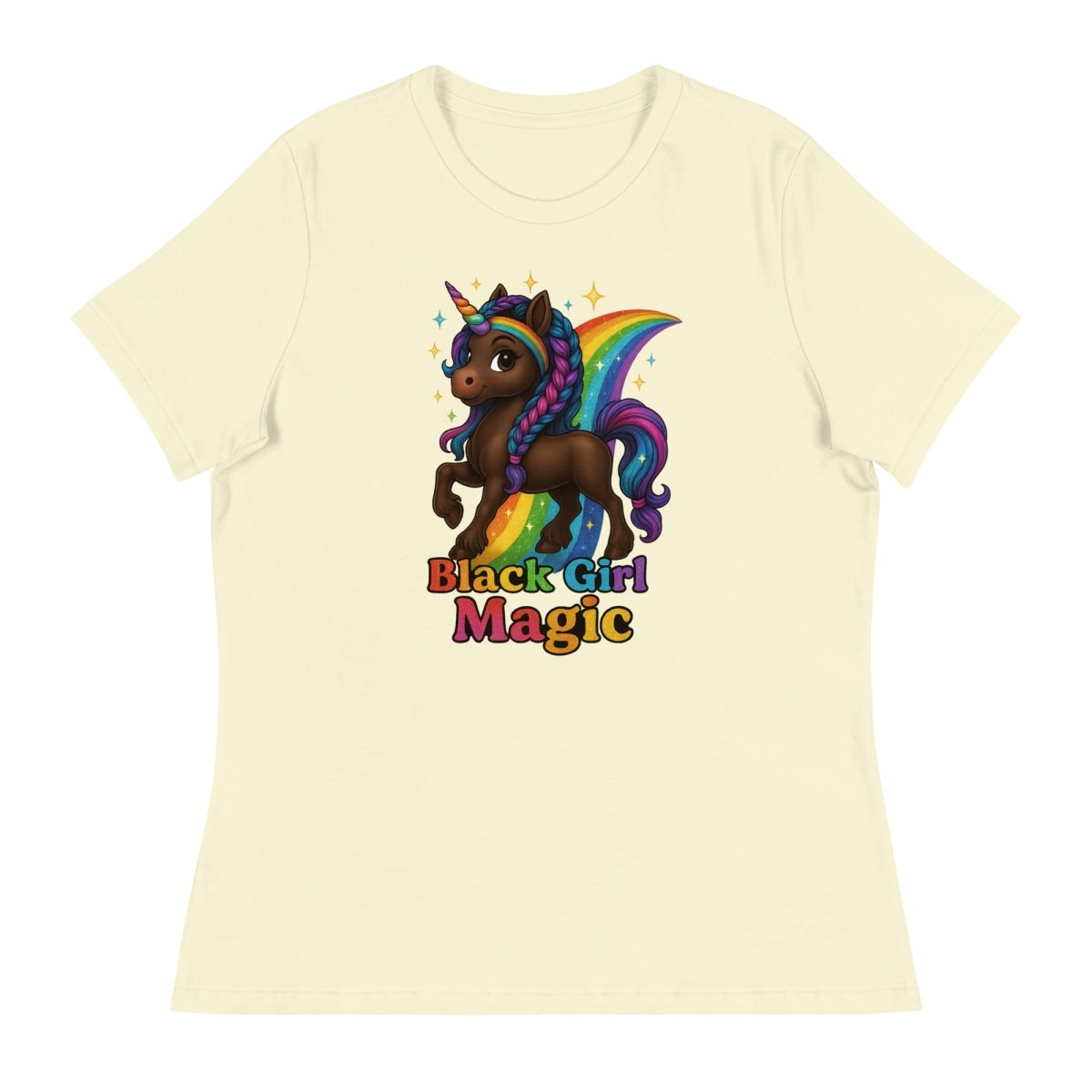 Women's Unicorn Black Girl Rainbow Tee - Max & Co Tees