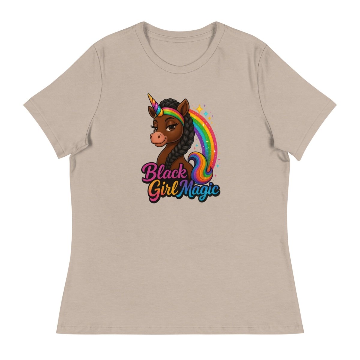 Women's Unicorn Black Girl Rainbow Tee - Max & Co Tees