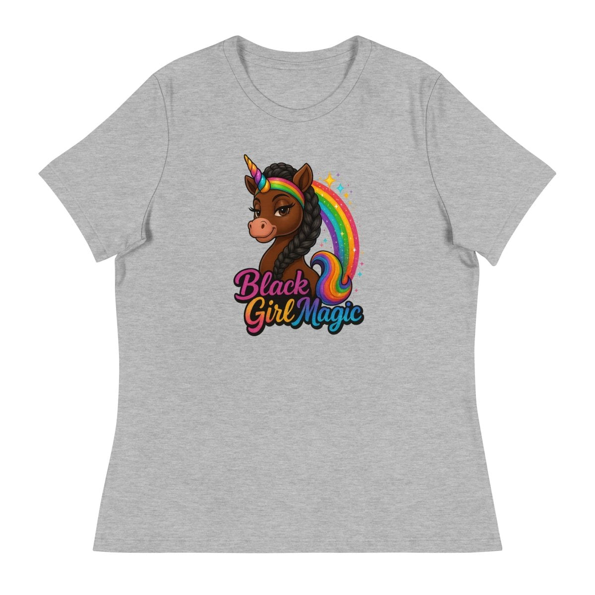 Women's Unicorn Black Girl Rainbow Tee - Max & Co Tees