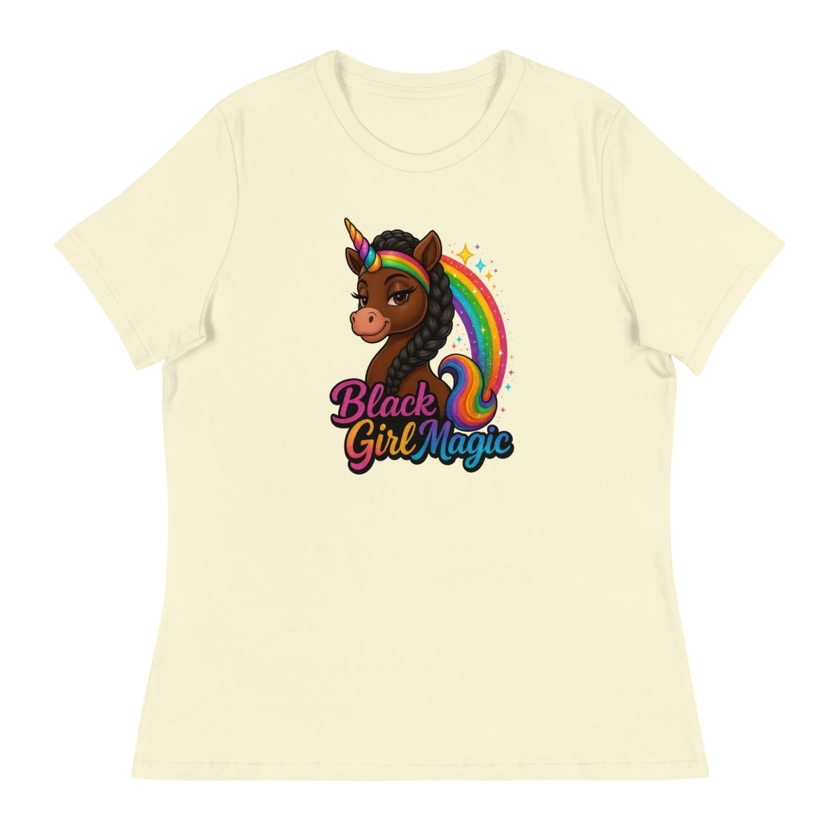 Women's Unicorn Black Girl Rainbow Tee - Max & Co Tees
