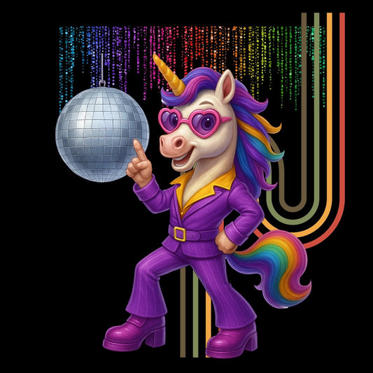 Women's Unicorn Disco Glitter Tee - Max & Co Tees