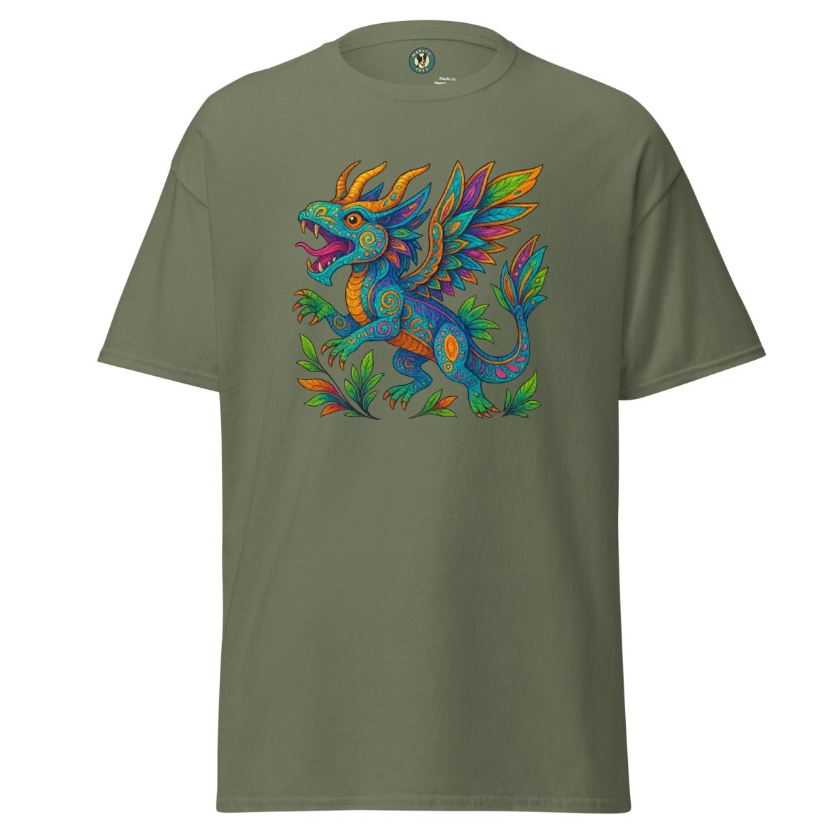 Alebrijes Horned Turquoise Lizard Tee - Max & Co Tees