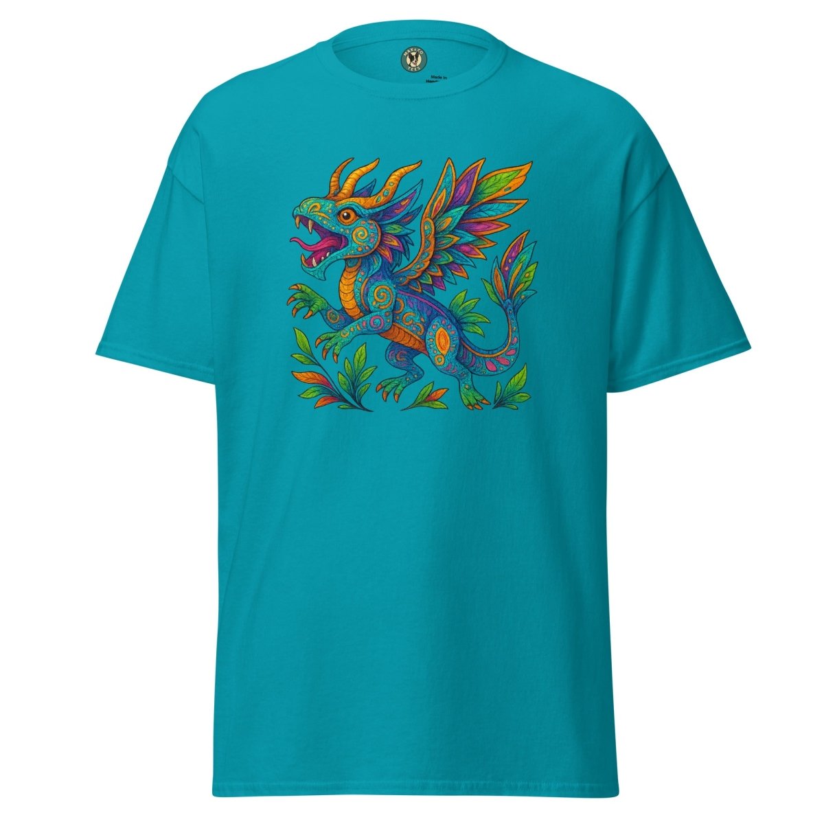 Alebrijes Horned Turquoise Lizard Tee - Max & Co Tees