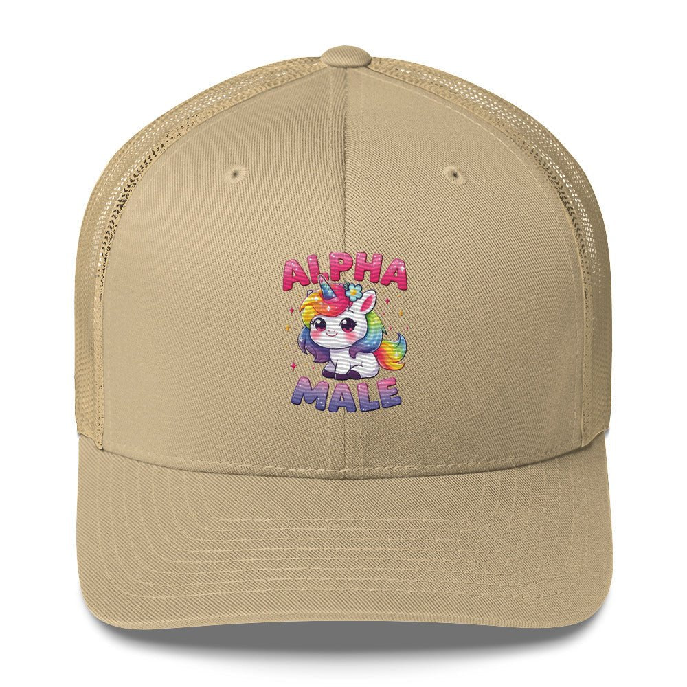 Funny X Alpha Male Embroidered Trucker Cap - Max & Co Tees