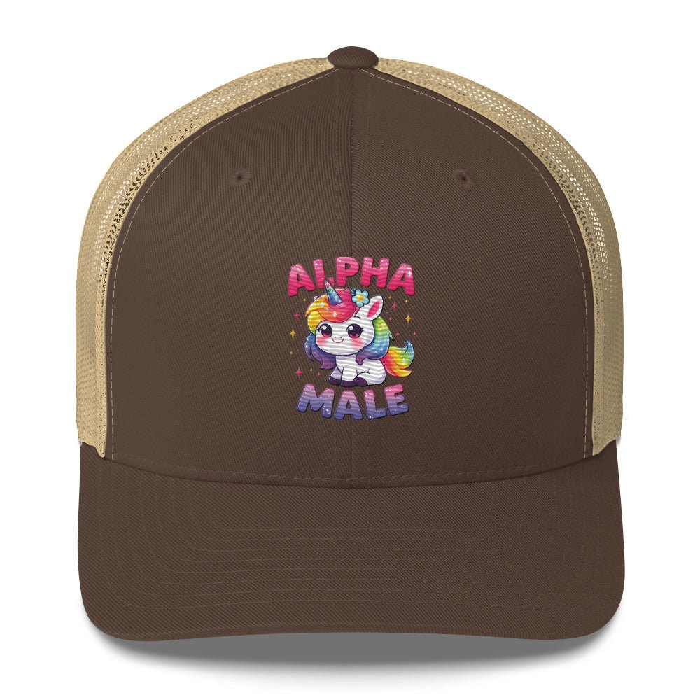 Funny X Alpha Male Embroidered Trucker Cap - Max & Co Tees