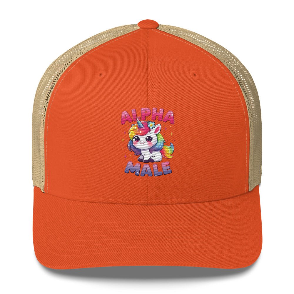 Funny X Alpha Male Embroidered Trucker Cap - Max & Co Tees