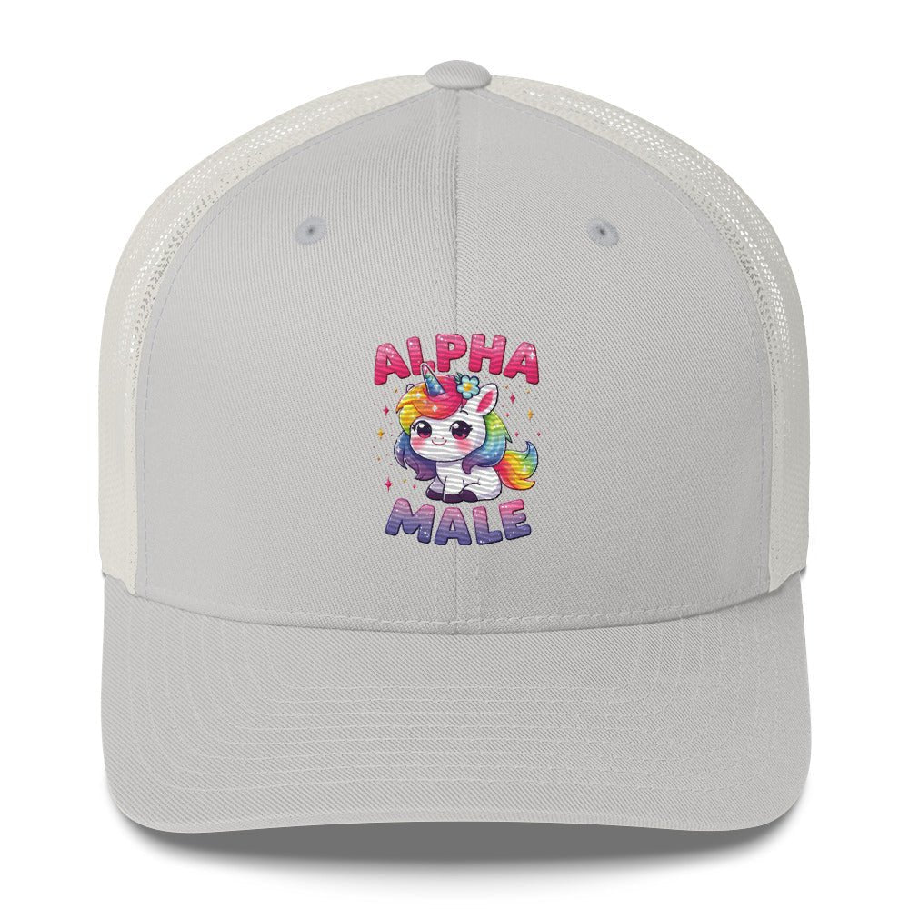 Funny X Alpha Male Embroidered Trucker Cap - Max & Co Tees
