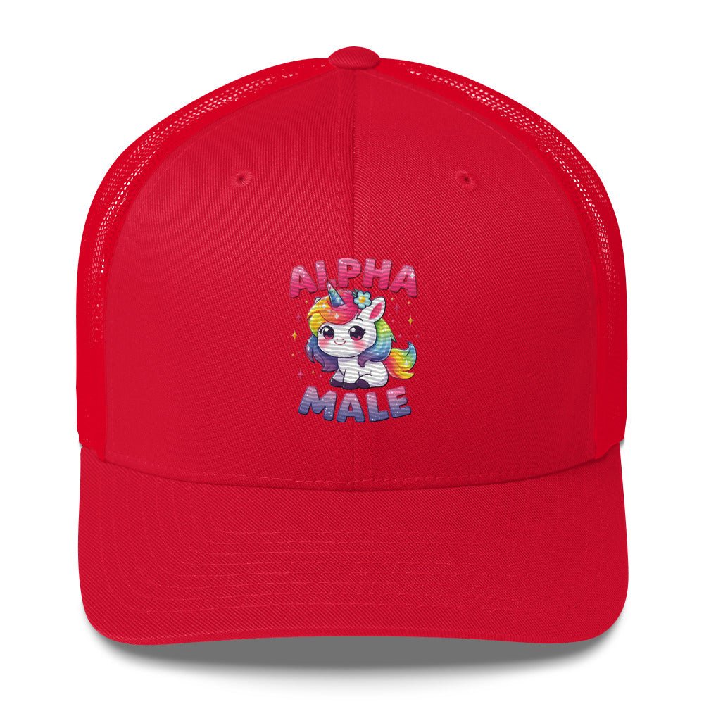 Funny X Alpha Male Embroidered Trucker Cap - Max & Co Tees