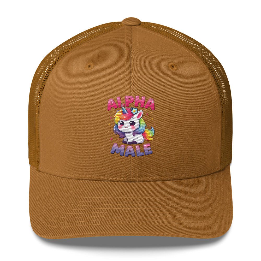 Funny X Alpha Male Embroidered Trucker Cap - Max & Co Tees