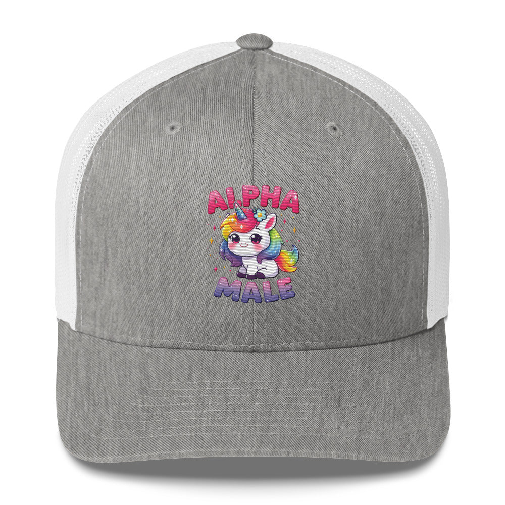 Funny X Alpha Male Embroidered Trucker Cap - Max & Co Tees