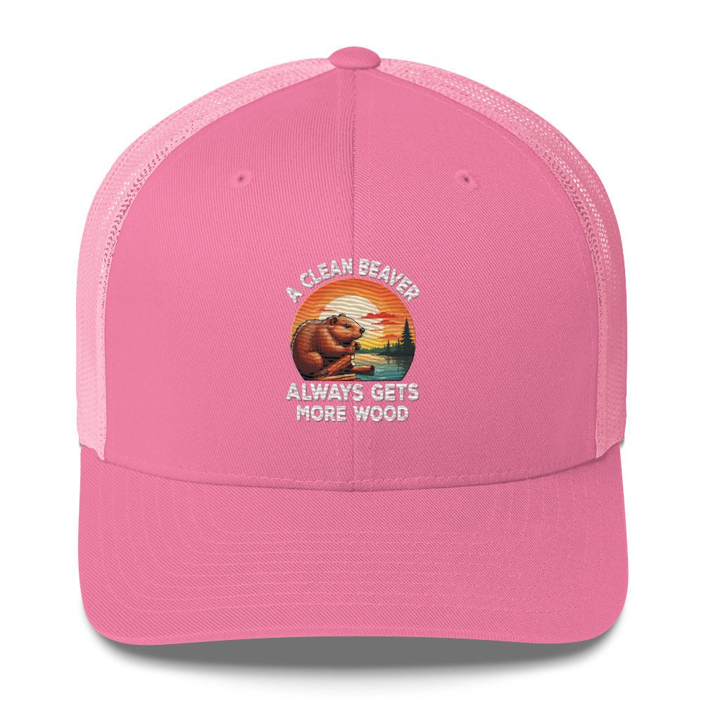 Funny X Clean Beaver Embroidered Trucker Cap - Max & Co Tees