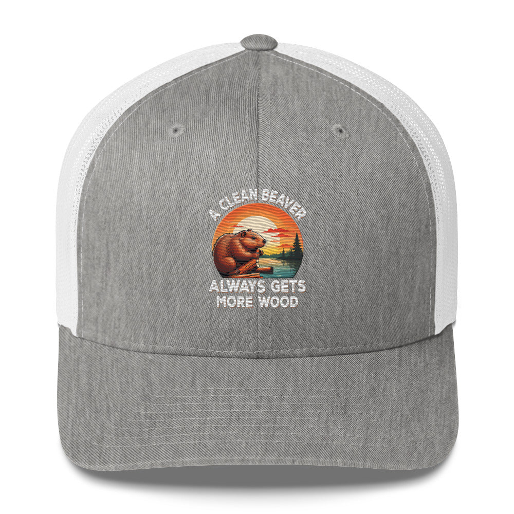 Funny X Clean Beaver Embroidered Trucker Cap - Max & Co Tees