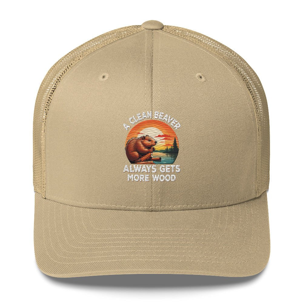 Funny X Clean Beaver Embroidered Trucker Cap - Max & Co Tees