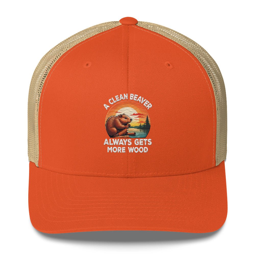 Funny X Clean Beaver Embroidered Trucker Cap - Max & Co Tees