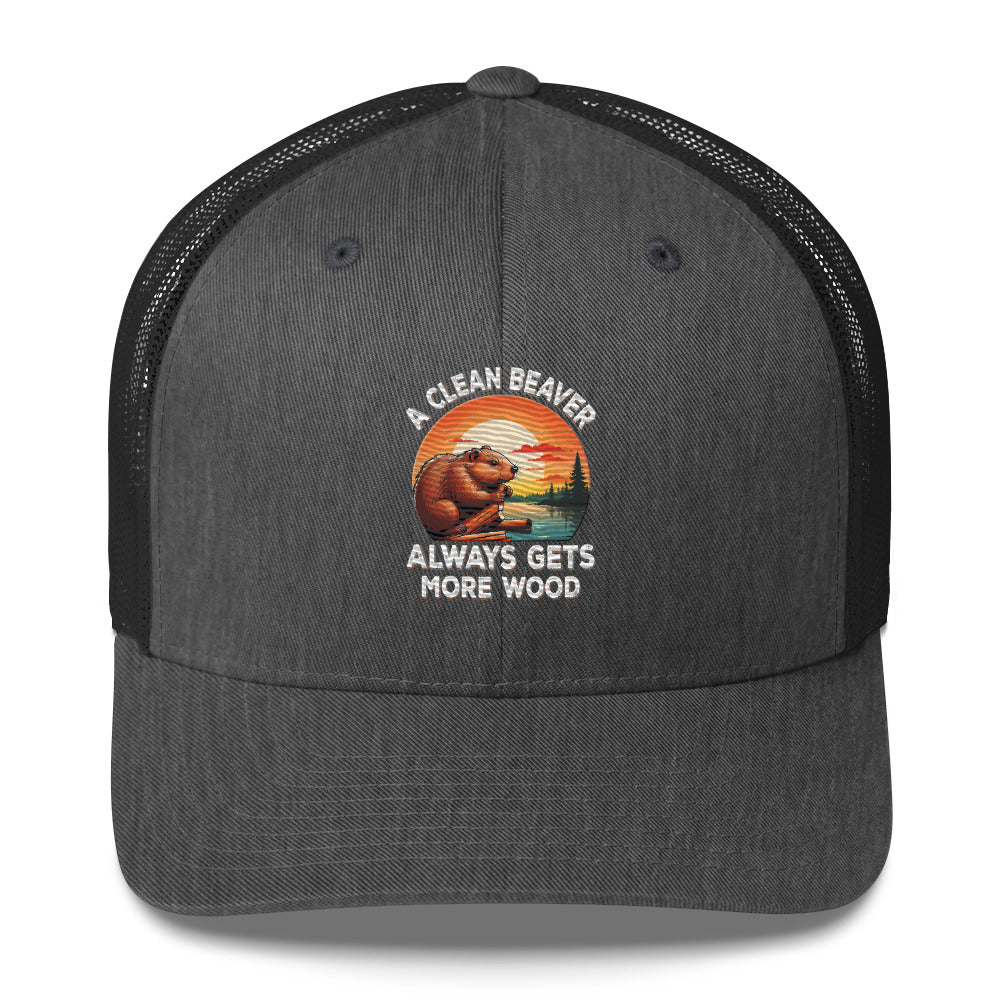 Funny X Clean Beaver Embroidered Trucker Cap - Max & Co Tees