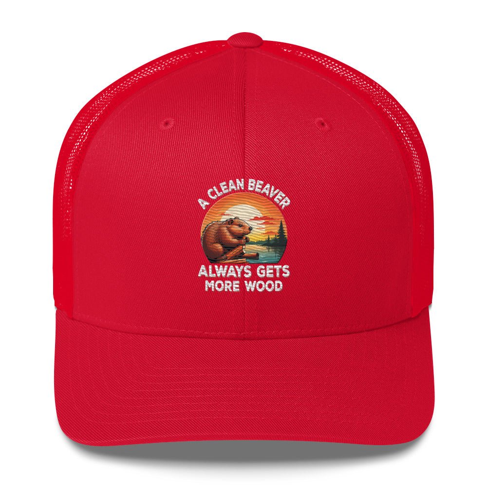 Funny X Clean Beaver Embroidered Trucker Cap - Max & Co Tees