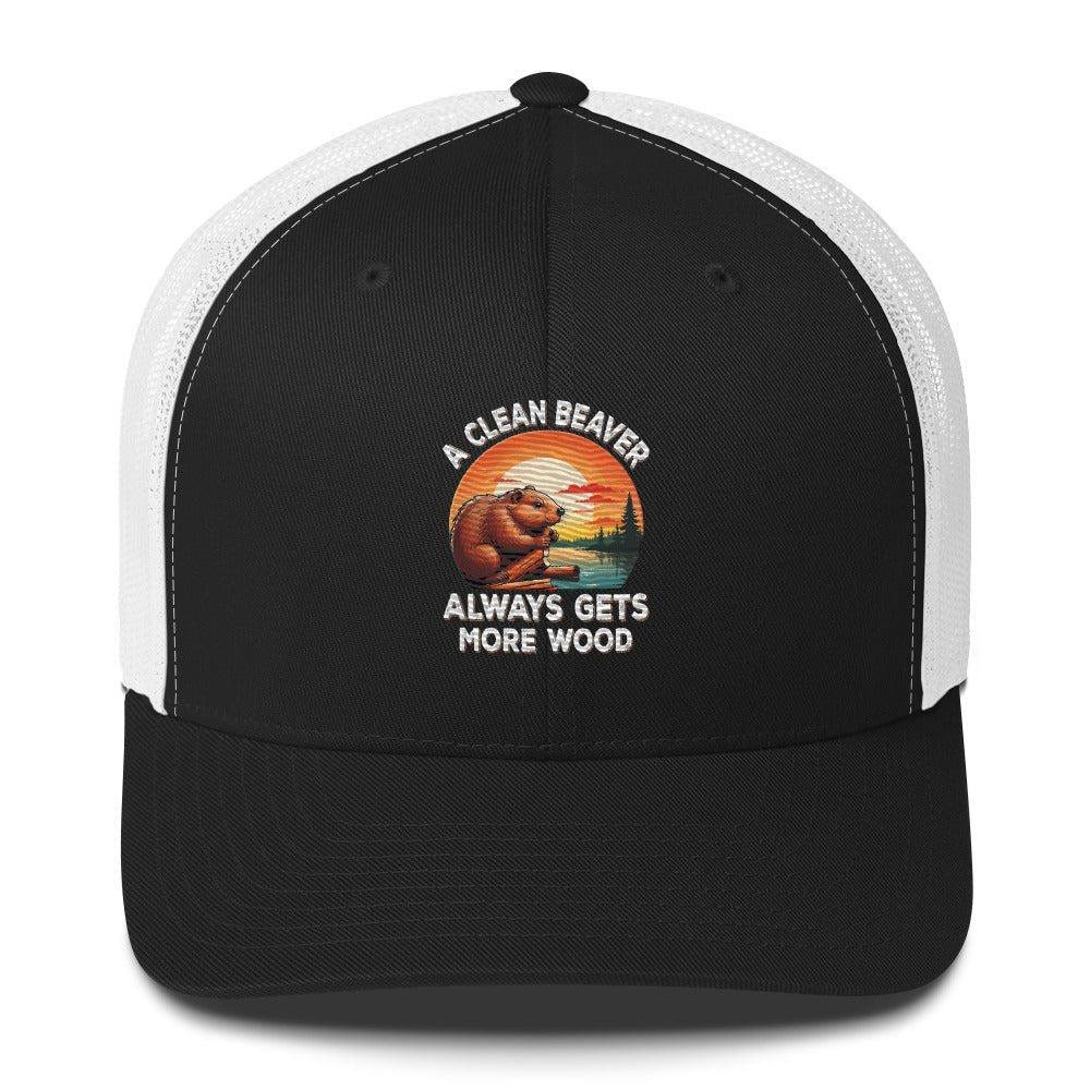 Funny X Clean Beaver Embroidered Trucker Cap - Max & Co Tees