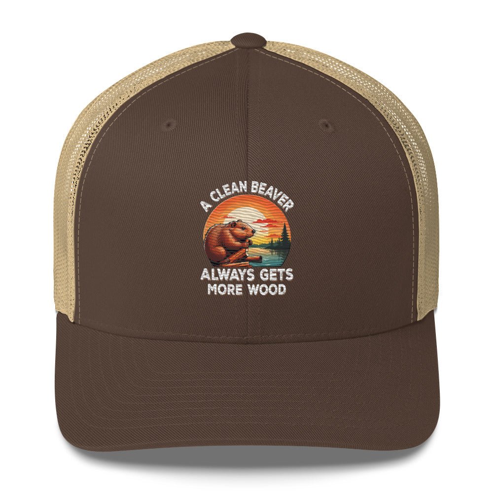 Funny X Clean Beaver Embroidered Trucker Cap - Max & Co Tees