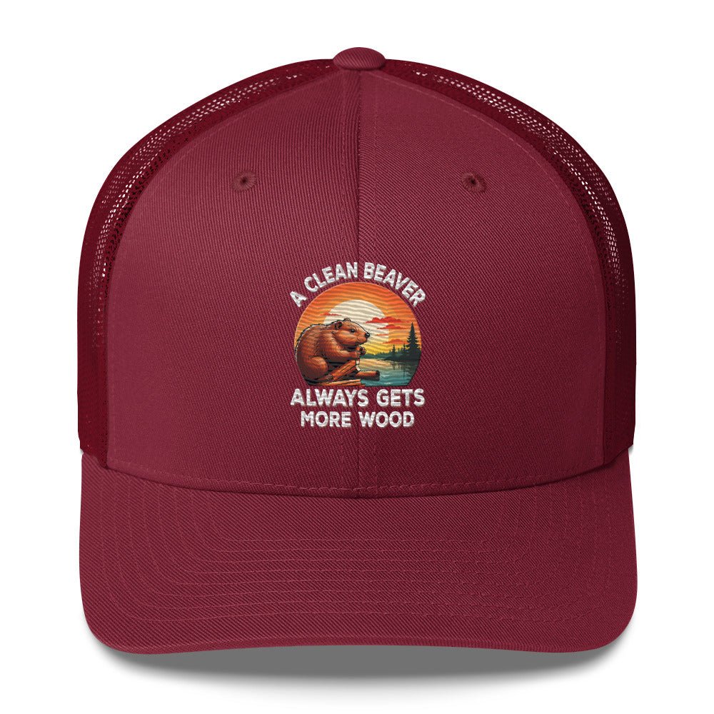 Funny X Clean Beaver Embroidered Trucker Cap - Max & Co Tees