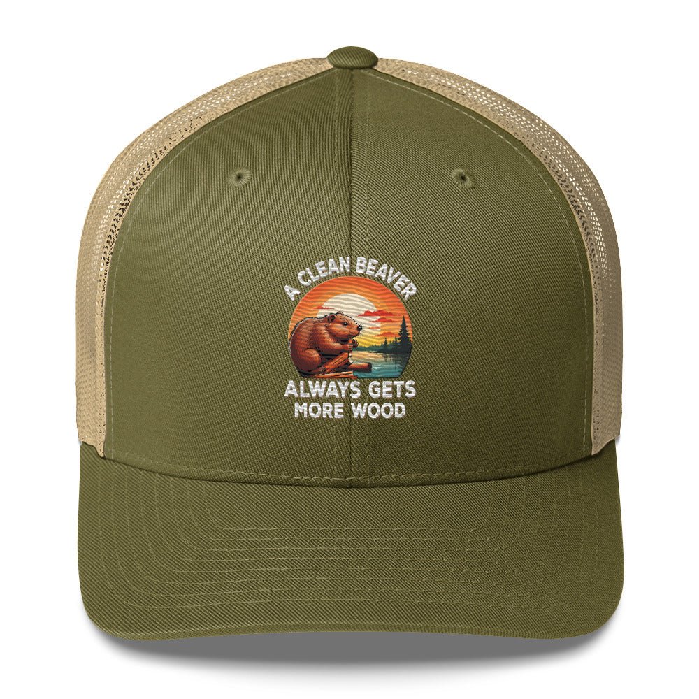 Funny X Clean Beaver Embroidered Trucker Cap - Max & Co Tees