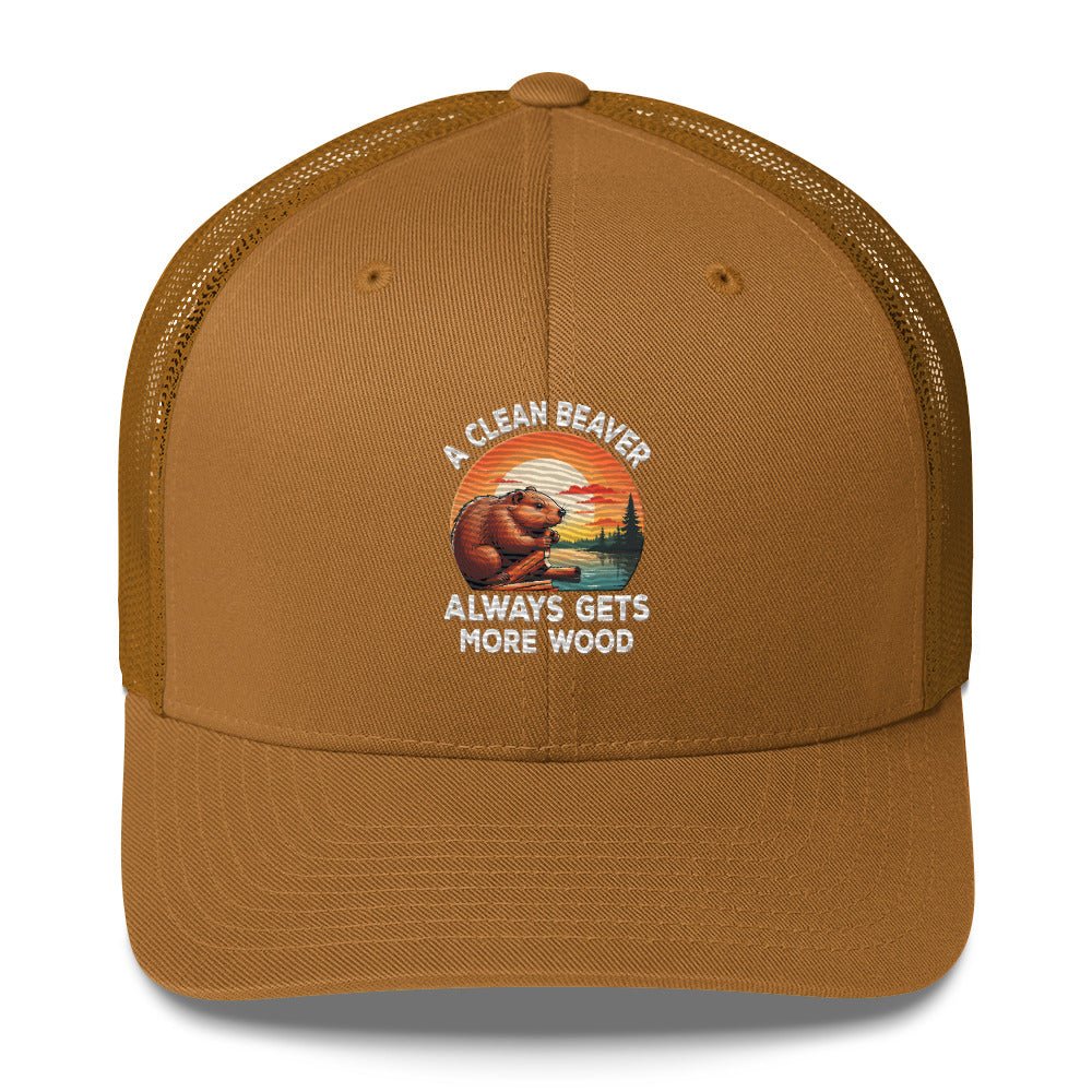 Funny X Clean Beaver Embroidered Trucker Cap - Max & Co Tees